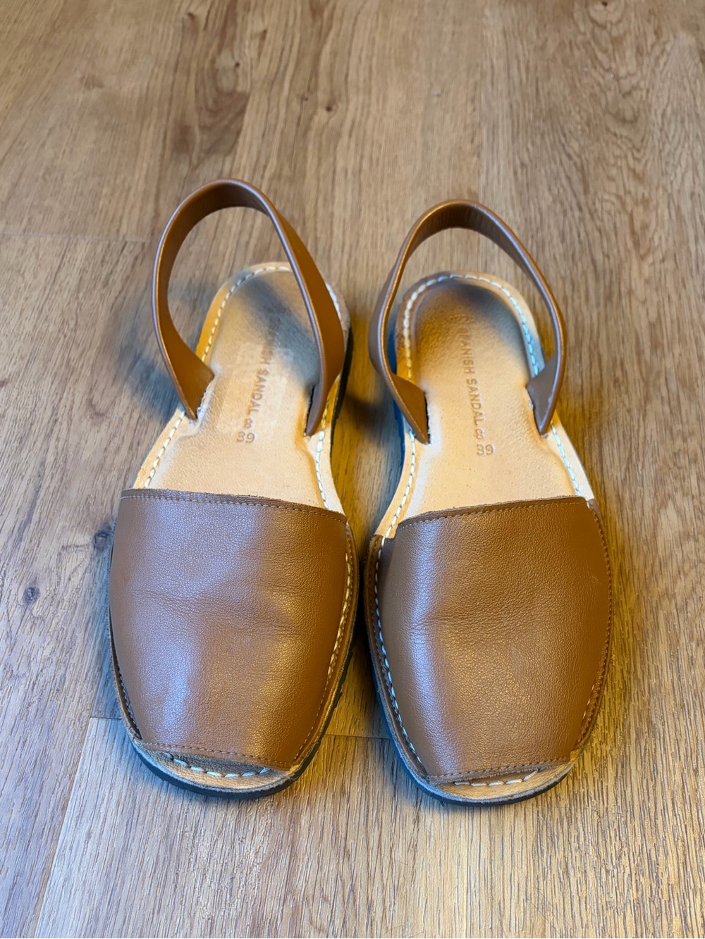 Spanish Sandal Co Brown Leather Avarca Slingback Sandals Women’s EU 39